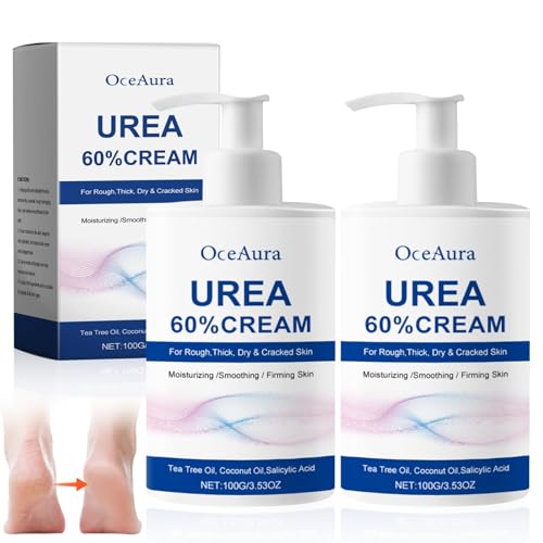 Crema Urea 2PCS, Crema Hidratante para, Crema para el Cuidado de los Pies, para Pies Secos y Agrietados, Manos, Codos