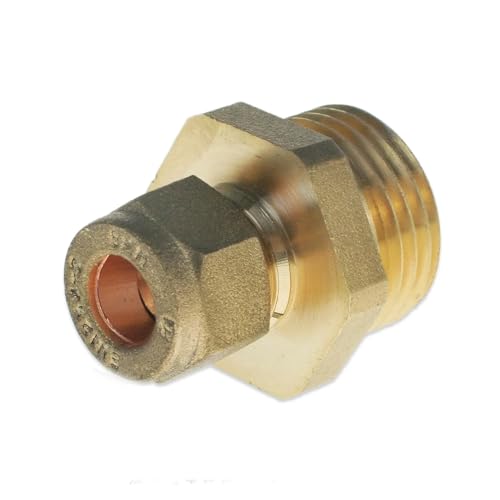 8mm Copper Compression Fitting to 1/2 Bsp Male Thread Adaptor Pipe Fitting LPG
