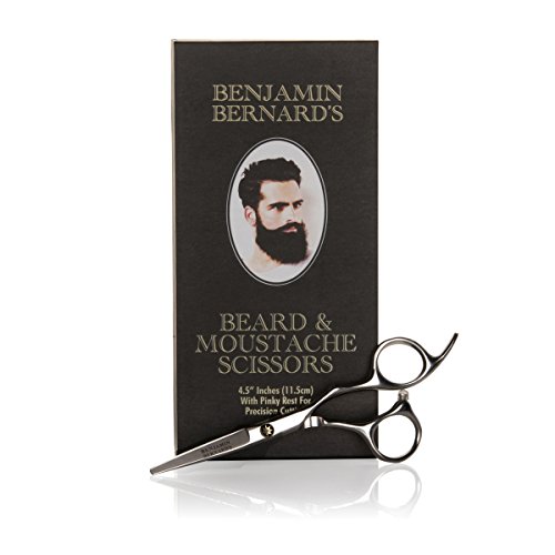 Ciseaux à Barbe & Moustache - Benjamin Bernard - Aiguisé et Solide - Entretien Précis des Poils de la Barbe & de la Moustache - Acier Inoxydable - 12,7 cm