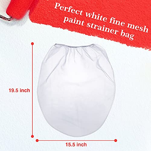 25 Pieces 5 Gallon Elastic Top Paint Strainer Bags White Fine Mesh Bag Paint Filter Bag Flow Nylon Mesh For Hydroponics Painting Gardening #TOP1
