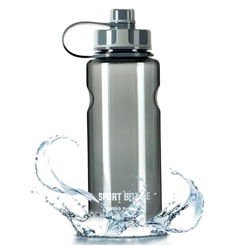 Petfu Trinkflasche Sportflasche 1,5L BPA Frei Auslaufsicher Wasserflasche Kohlensäure Geeignet mit Filter Wiederverwendbar für Sport, Gym, Fahrrad, Fitness, Basketball