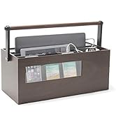 Portable Charging Center for Tech Gear with Hidden 6-Outlet Surge Protector and 4 USB Power Stati...