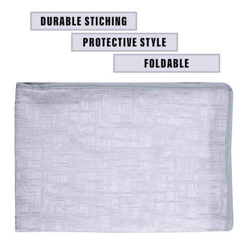 Image of Kuber Industries Saree Cover & Blouse Cover Set | Saree & Blouse Organizer Combo Set | 3 Pieces Blouse & 3 Pieces Saree Cover Set | Zipper Closure | Jute-Printed | Set of 6 | Gray