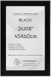 FRAMANEX Modern Black Colour 45X60 CM Picture Photo Poster Frames | 60X45 CM Rectangle Picture Frame | Wood Finish Photo Frame