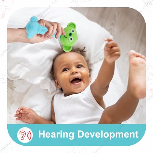 Image of Chanak Baby Kinder Rattle Set for 0-6 Months Old Baby, Non-Toxic, 100% BPA Free, Infant Grab, Spin & Shake Rattles, Colorful Rattles with 2 Pcs, Early Educational Sensory Toy, BIS Approved