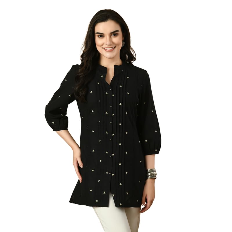 Image of Meesan Women's Casual Ethnic 3 /4 Sleeve Printed Tunic