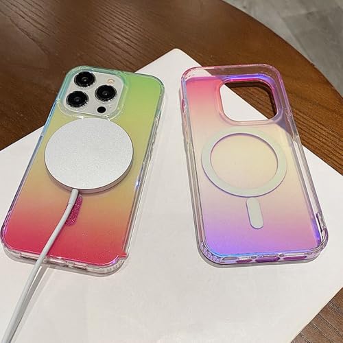 Coque paillettes iPhone 15 Pro Max protection transparente acrylique aurora case - 3
