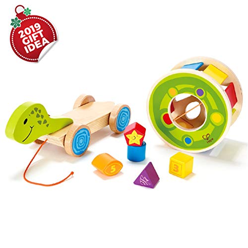 Hape Turtle Shape Sorter Wooden Toys Turtle Wooden Blocks Shape Sorter Pull Toys For Toddlers, Infant Shape Sorter Travel Toys #TOP1