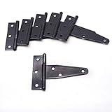 T Tulead Iron T-Strap Shutter Hinge Shed Barn Straps Gate Black Hinges Light Duty Door Hinge Fence...