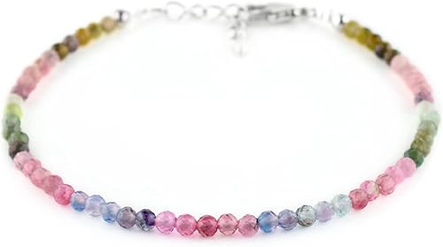 Miniatura 15 de InfinityGemsArt Natural Bracelet For Women Gemstone Micro Beads Dainty Jewelry Christmas Gifts for Women, Birthstone, Stone Jewelry 925 Sterling