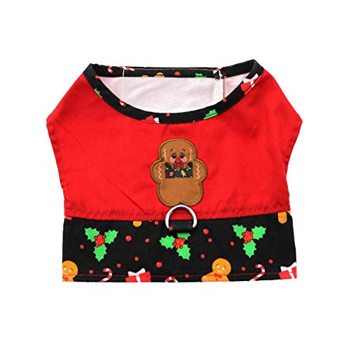 DOGGIE DESIGN Gingerbread Fabric Harness with Matching Leash (Small)