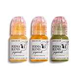 Perma Blend Corrector Mini Set - Tattoo Ink Kit for Microblading & PMU Color Correction - Includes Olive, Pumpkin, and Golden Pigments with Titanium Dioxide - Vegan & Cruelty-Free
