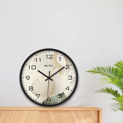Image of Olive Tree Wall Clock 12 inch Decorative Plastic Wall Clock TIK-TIK Movement Classic Battery Operated Round Easy to Read for Room /Home /Kitchen /Bedroom /Office /School - 9055