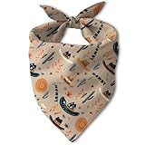 Western Dog Bandanas, Cartoon Cowboy Dog Scarf, Accessories for Medium Large Dogs