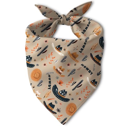 Western Cartoon Cowboy Dog Bandana for Medium & Large Dogs