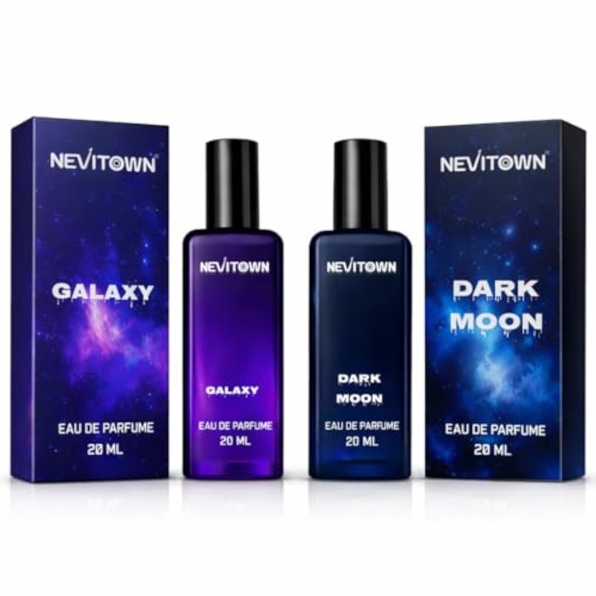 Galaxy & Dark Moon Eau De Parfum 40ml, Long Lasting Unisex Perfume Pack