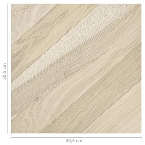 vidaXL 55x PVC-Fliesen Selbstklebend Vinyl-Fliesen Bodenbelag Vinylboden Laminat Dielen Fu&szlig;boden Laminatboden Fliese Wohnzimmer 5,11m&sup2; Beige Gestreift