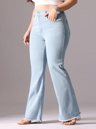 Image of Miss Chase A+ Women's Bootcut High Rise Regular Length Stretchable Denim Jeans
