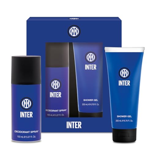 Inter Gift Set - Deodorant 150ml + Shower Gel 200ml | Masculine Fragrance with Aromatic, Fruity & Woody Notes for Men | Jasmine, Patchouli & Sandalwood | Male Grooming Essential