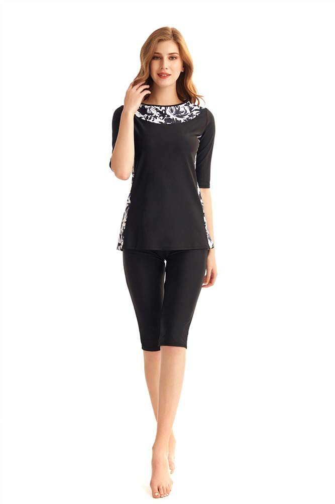 Modest Swimming for Women Costume da Bagno Manica Corta Burkini Modest Swimwear Costume Beachwear