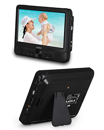 UEME 9.5 Dual Screen Portable DVD Player, Car DVD Player, 800x1024 HD LCD Screen, USB/SD/MMC Card Readers, Built-in 5 Hours Rechargeable Battery, Stereo Sound, Regions Free, AV Out & in