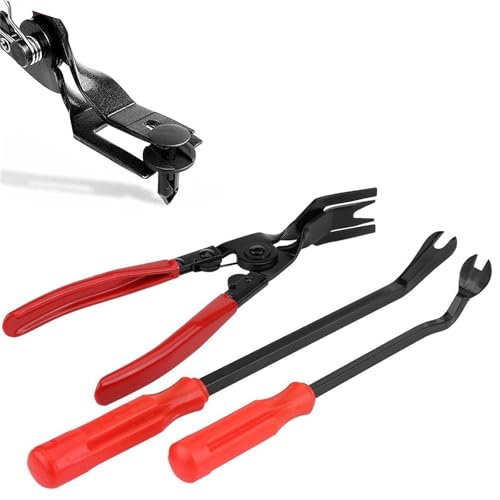 Pince à Retirer Les Clips de Panneau, Jeu d'outils de Démontage de Garnitures Automobiles, 3 pièces Pince de Retrait de Garniture de Porte, Pince à...