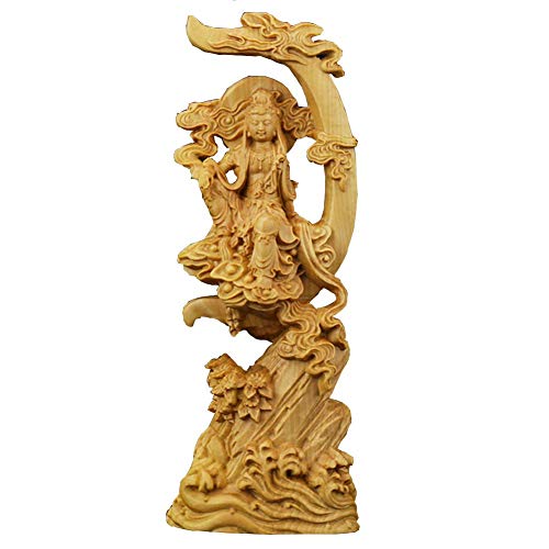 Statue Kuan Yin sur croissant de lune pour créer un coin de méditation apaisant