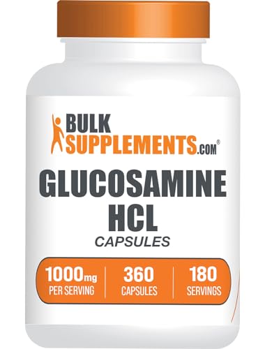 BulkSupplements.com Glucosamine HCl Capsules - Glucosamine Supplement Nutritional Supplement - Gluten Free 2 Capsules per Serving 360 Count (Pack of 1)