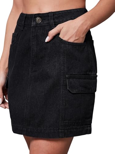Image of Miss Chase Women's Straight-Fit High-Rise Stretchable Denim Midi Skirt