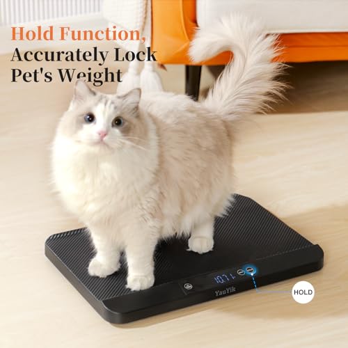 YauYik Digital Pet Scale for Accurate Weighing - Baby Scales,Ideal for Small Pets, Puppies, Kittens and Cats with Non-Slip Mat - LED Display with Hold Function, Measures Up to 40kg（Batteries Included） by YAUYIK - Image 5