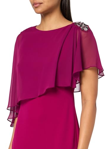 Image of Jessica Howard Women's Sleeveless Boat Neck Chiffon Caped Sheath Midi Dress