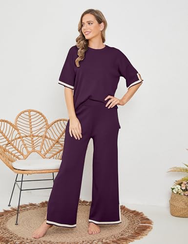 Image of TIGMA Women Casual Summer co ords Set Track Suit Oversized Top Baggy Pant,Top and Pajama Set