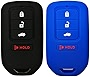 Alegender 2Pcs 4 Buttons Smart Key Fob Remote Covers Case Holder Jacket for 2018 2019 Honda Civic SI Fit EX Ridgeline 2020 2021 HRV Accord Sport Keyless Entry