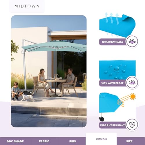 Image of Midtown Umbrellas Grande Square - 9 x 9 Ft Cantilever Umbrella