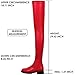 Knee High Boots Women Thigh High Over Knee Stretch Fashion Low Chunky Heel Round Toe Zipper Winter Boots Black Red US4.5-14, red, 38