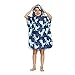 ED-Lumos Peignoir de Bain à Capuche Enfant Serviette de Bain pour Garçon Fille Poncho Beach en Microfibre pour Enfants 4-7 Ans Bleu Dinosaures