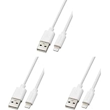 Elecom MPA-UALEC10WH Lightning Cable, 3.3 ft 1 m Compatible with iPhone SE3 / SE2 / 14 / 13 / 12 etc, Apple Certified Product, White
