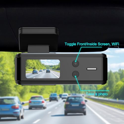 Image of 4K Dash Cam, Front and Rear Dual Dash Camera for Cars with 64GB Card, 5.8GHz WiFi, 360 Swivel Rear Camera, App Control, WDR, G-Sensor, Night Vision, Loop Recording, Parking Mode