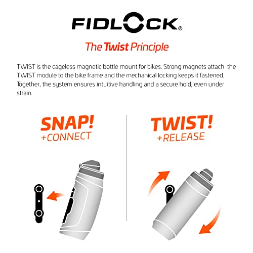 TWIST bottle 590 de polímero resistente con base de acople mecánico para ciclismo 4