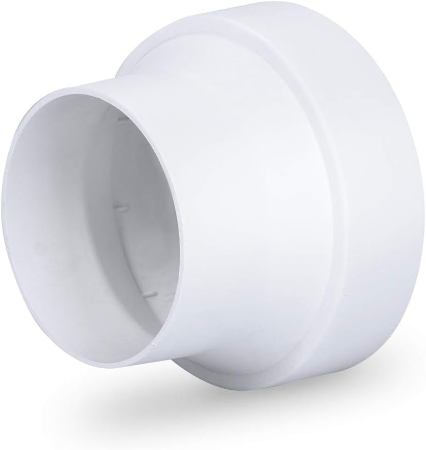 Inline Duct Increaser and Reducer Plastic Adapter Connector 5'' to 4'' (2PCs/Unit)