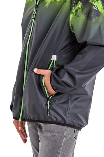 Killtec Jungen Lyse Bys Jcktb Funktionsjacke Regenjacke mit Kapuze packbar, Neon-grün, 116 EU – Ansicht 4
