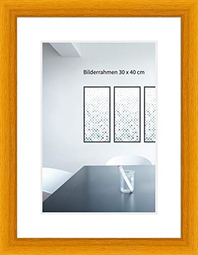 WANDStyle Bilderrahmen Klassisch 21x30cm DIN A4 I Farbe: Gelb I Fotorahmen I klassischer Holzbilderrahmen I Made in Germany I H703 Cover
