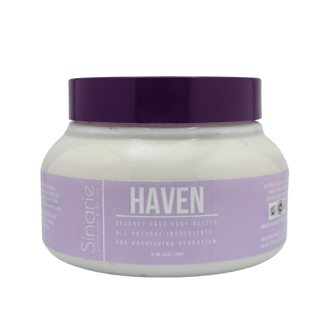 Sinarie Coconut-Free Body Butter – Ultra-Nourishing Moisturizer with Mango Butter, Avocado Oil & Jojoba Oil – Hydrating & Non-Greasy Lotion for Sensitive Skin (4 oz., Haven)