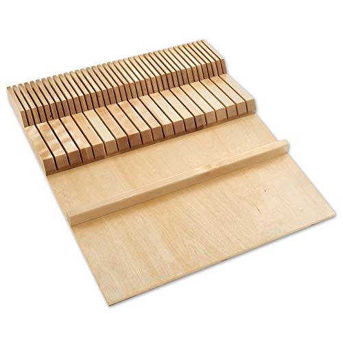 Rev-a-Shelf Cut-To-Size Insert Wood Double Knife Block for Drawers