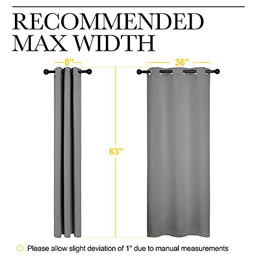 Image of NICETOWN Silver Grey Thermal Insulated Grommet Blackout Curtains, Kids Window Drape Panel for Nursery, Privacy Short Curtains (2 Panels, W42 x L63 -Inch)
