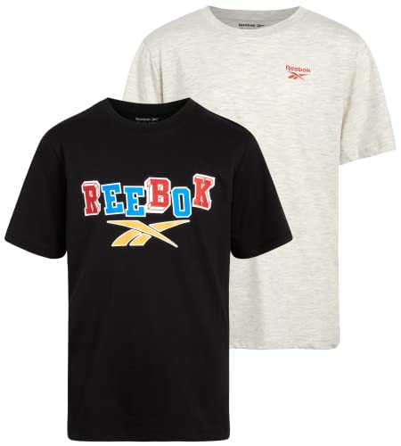 Reebok Boys? Athletic T-Shirt ? 2 Pack Active Performance Sports Tee (S-XL), Size Small, Black