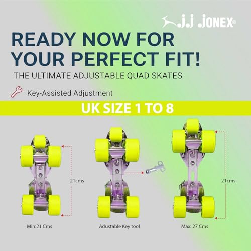 Image of JONEX Adjustable Roller Skates for Men, Skates for Women, Outdoor & Indoor Illuminating (Gold)