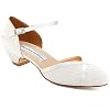 Duosheng & Elegant HC2023 Bruidsschoenen Lage Hak Gesloten Teen Trouwschoenen Dames Enkelriem Kant Platte Bruidsschoenen