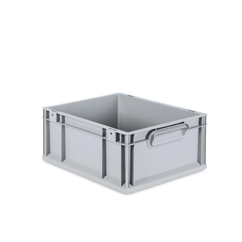Eurobox 11L Aufbewahrungsbox ohne Deckel Stapelbar 40x30x12 cm Stapelbox Grau Kunststoff Box Aufbewahrung Plastikbox Lagerbox Kunststoffbox Plastik (ohne Griff) (40x30x12 cm, Box)
