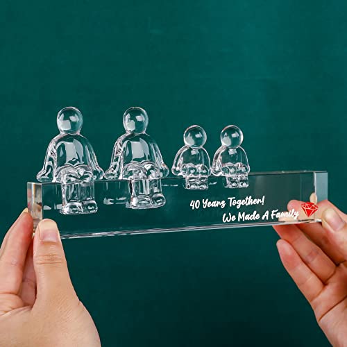 Movdyka Crystal 40th Wedding Gifts on Anniversary for Her Wife Ruby 40 Years Together We Made A Family - Image 2